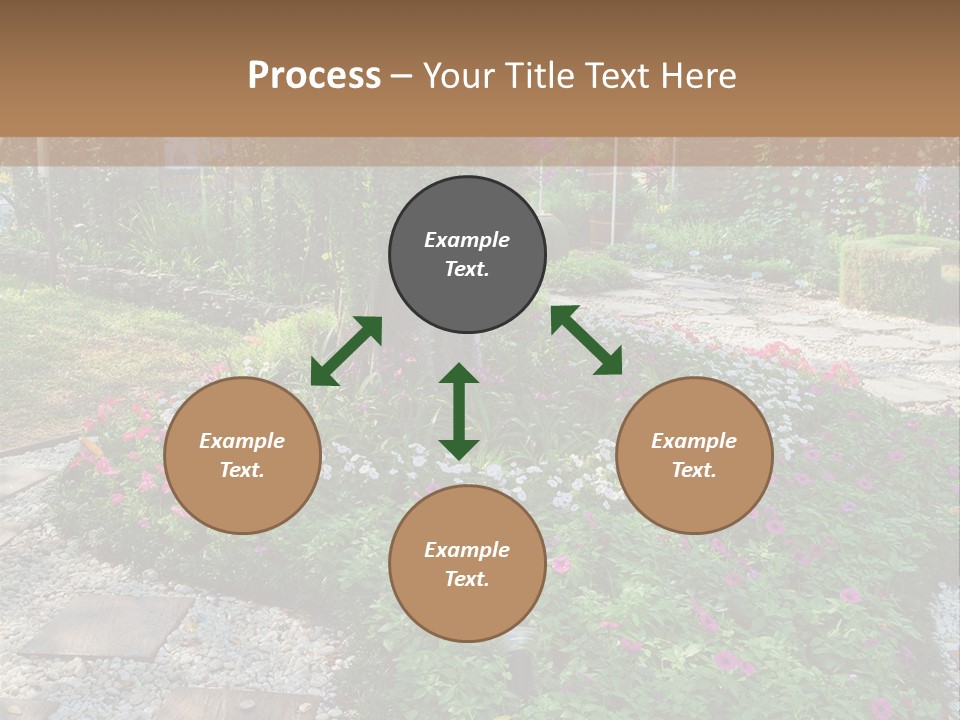 A Picture Of A Garden With Flowers And Rocks PowerPoint Template