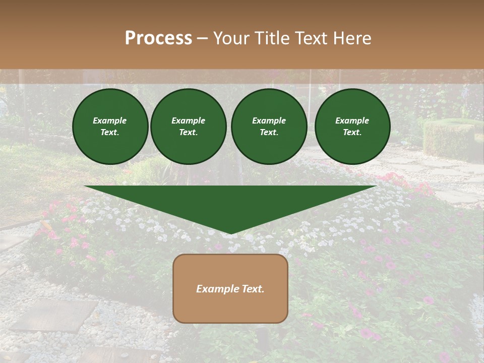 A Picture Of A Garden With Flowers And Rocks PowerPoint Template