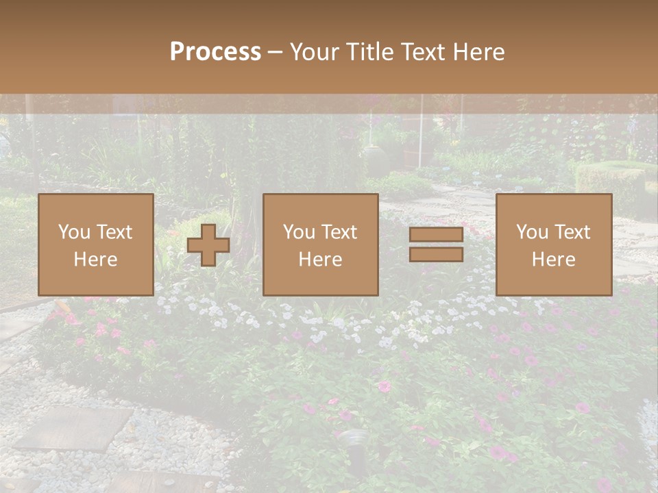 A Picture Of A Garden With Flowers And Rocks PowerPoint Template