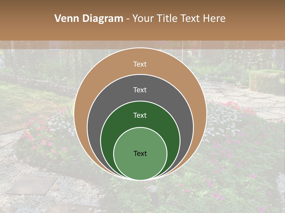 A Picture Of A Garden With Flowers And Rocks PowerPoint Template