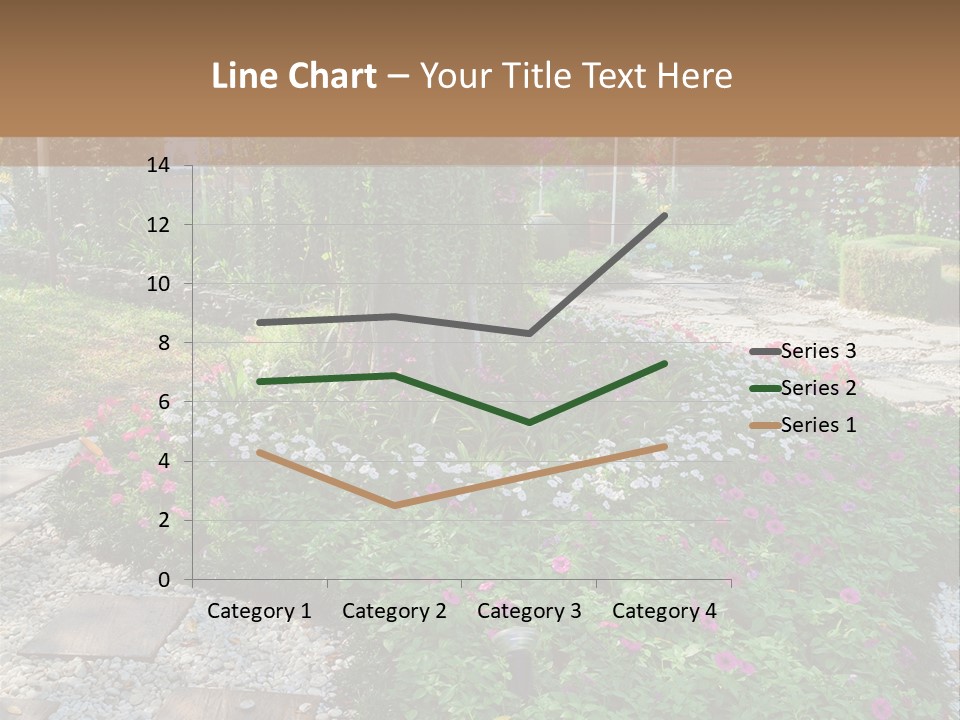 A Picture Of A Garden With Flowers And Rocks PowerPoint Template