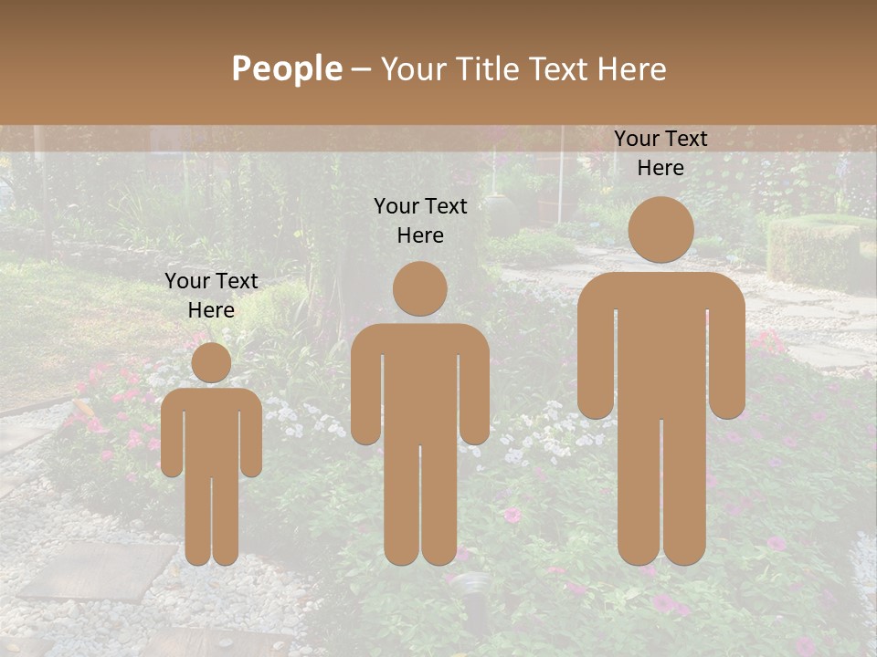 A Picture Of A Garden With Flowers And Rocks PowerPoint Template