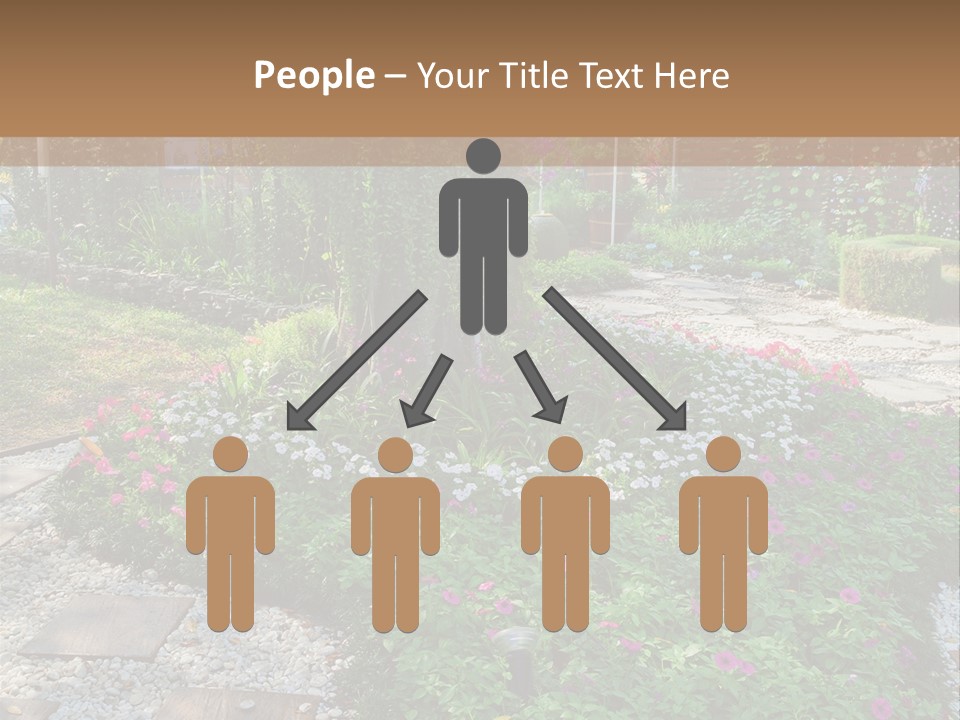 A Picture Of A Garden With Flowers And Rocks PowerPoint Template