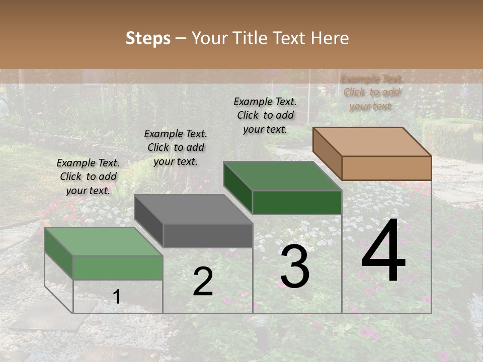 A Picture Of A Garden With Flowers And Rocks PowerPoint Template