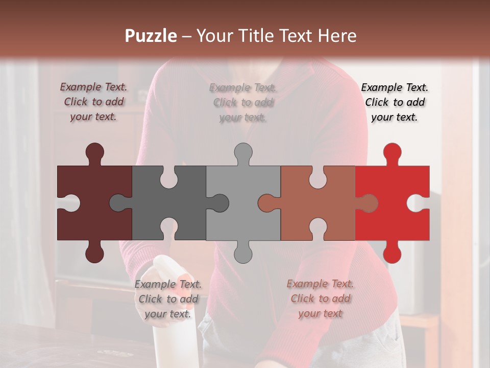 A Woman Is Cleaning A Table With A Rag PowerPoint Template