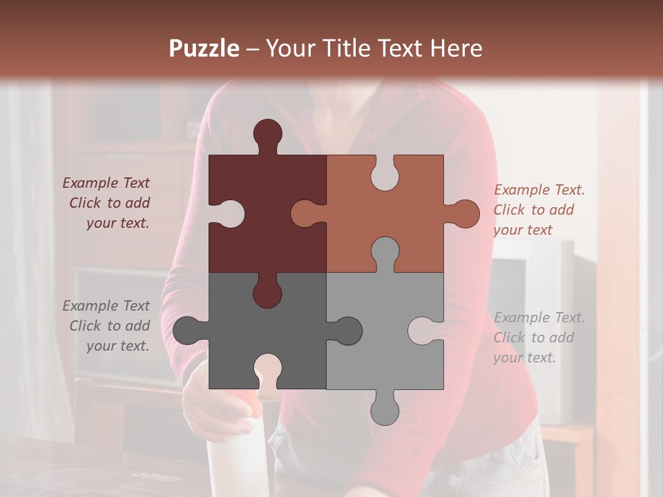 A Woman Is Cleaning A Table With A Rag PowerPoint Template