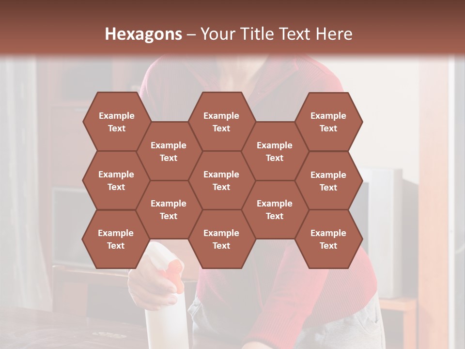 A Woman Is Cleaning A Table With A Rag PowerPoint Template