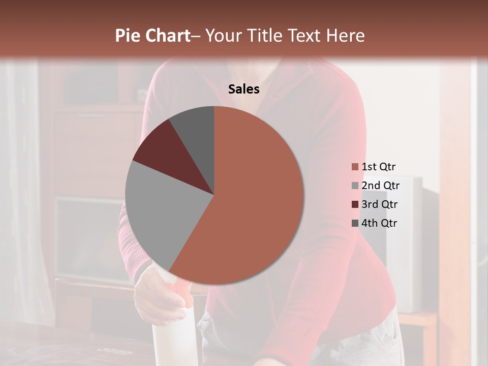 A Woman Is Cleaning A Table With A Rag PowerPoint Template