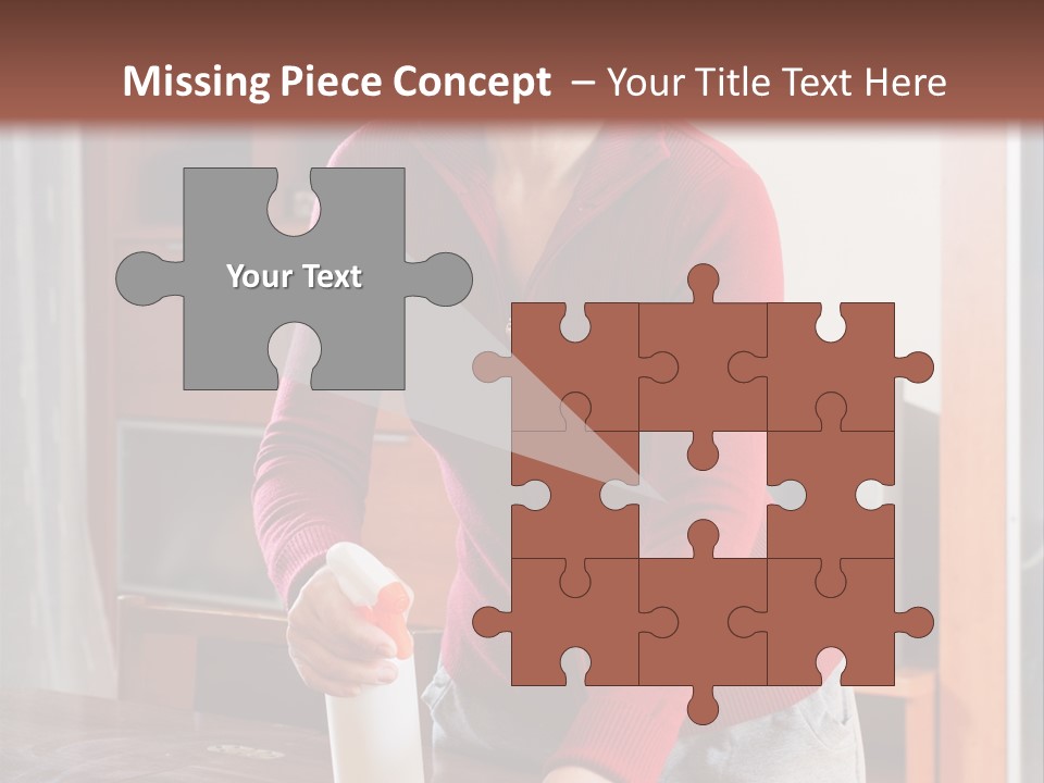 A Woman Is Cleaning A Table With A Rag PowerPoint Template