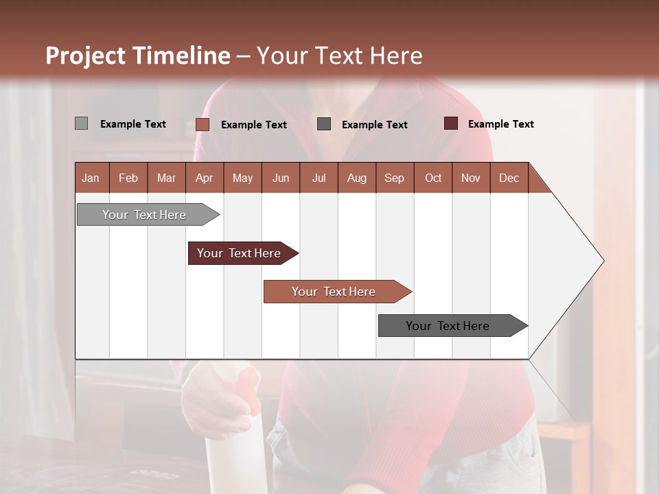 A Woman Is Cleaning A Table With A Rag PowerPoint Template