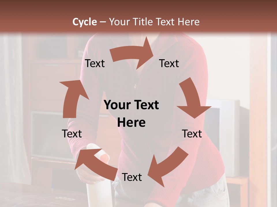 A Woman Is Cleaning A Table With A Rag PowerPoint Template