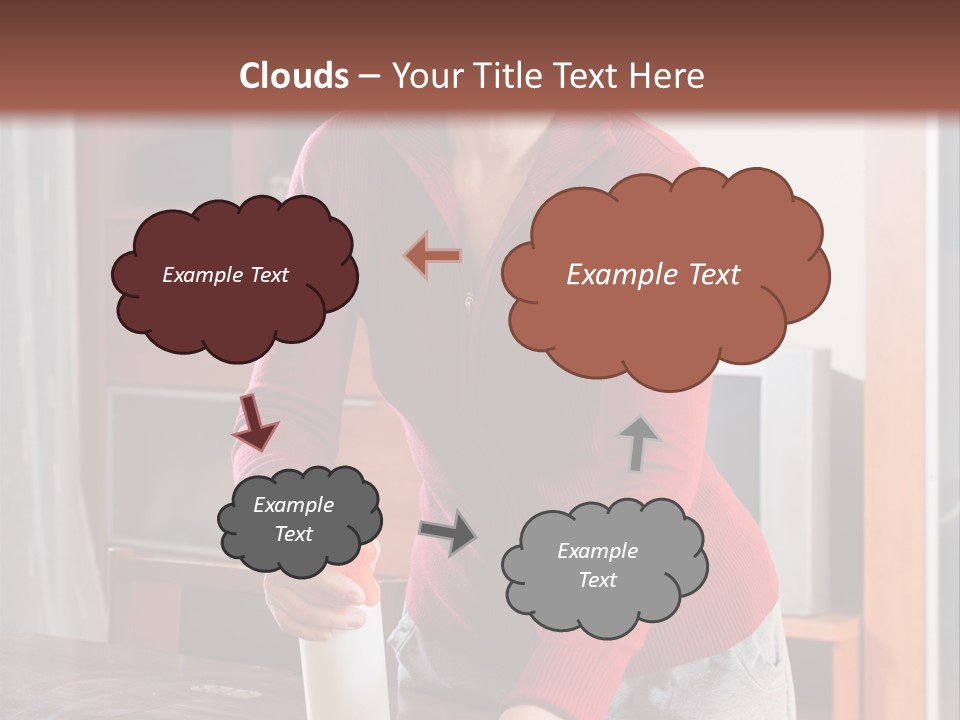 A Woman Is Cleaning A Table With A Rag PowerPoint Template