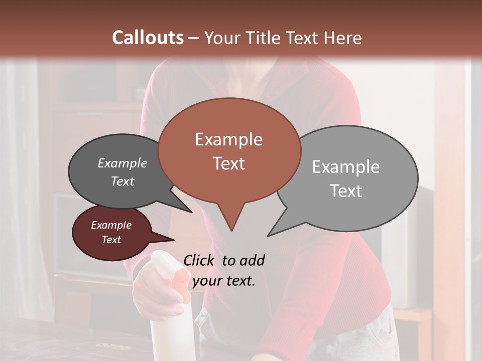 A Woman Is Cleaning A Table With A Rag PowerPoint Template