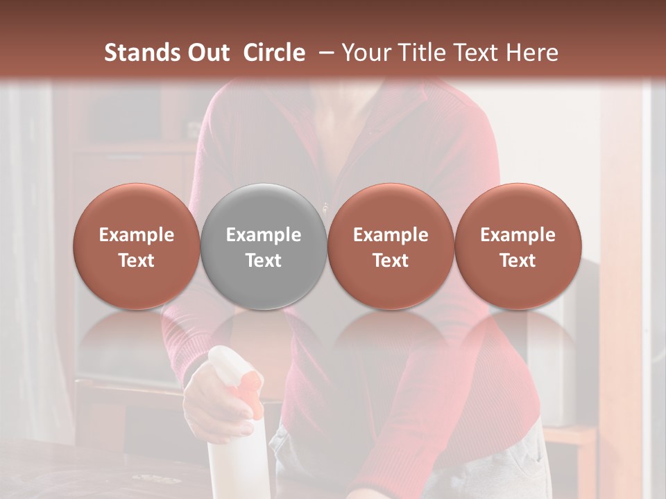 A Woman Is Cleaning A Table With A Rag PowerPoint Template