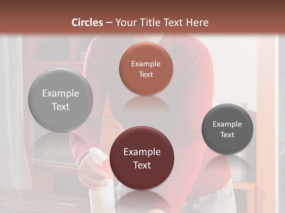 A Woman Is Cleaning A Table With A Rag PowerPoint Template