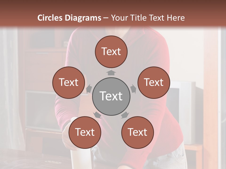 A Woman Is Cleaning A Table With A Rag PowerPoint Template