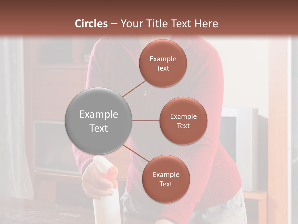 A Woman Is Cleaning A Table With A Rag PowerPoint Template