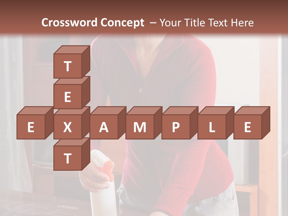 A Woman Is Cleaning A Table With A Rag PowerPoint Template