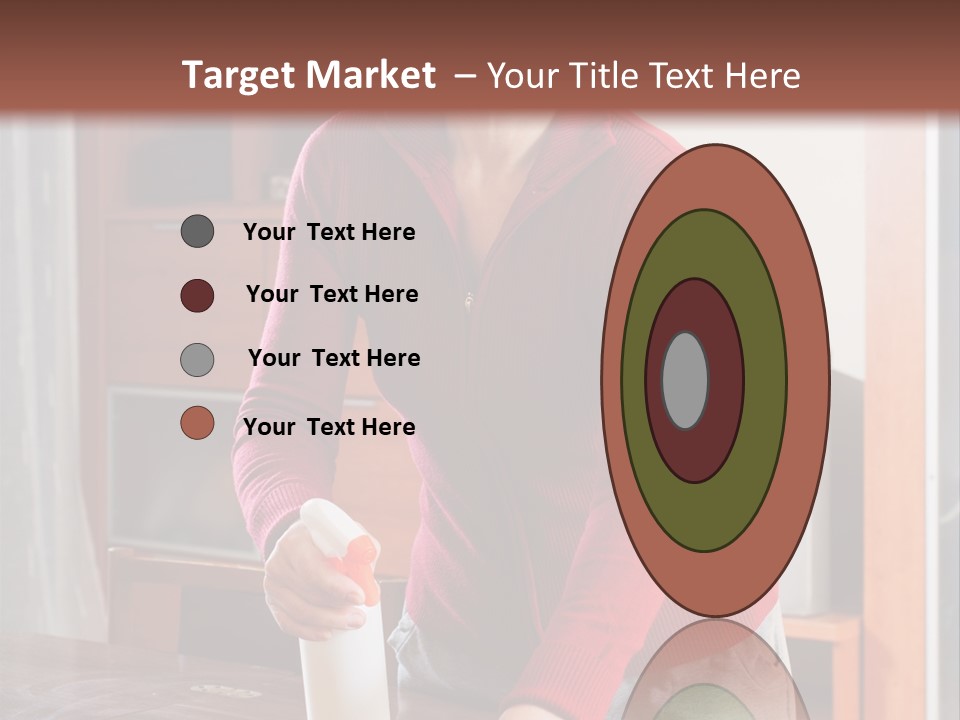 A Woman Is Cleaning A Table With A Rag PowerPoint Template