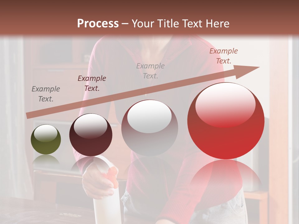 A Woman Is Cleaning A Table With A Rag PowerPoint Template