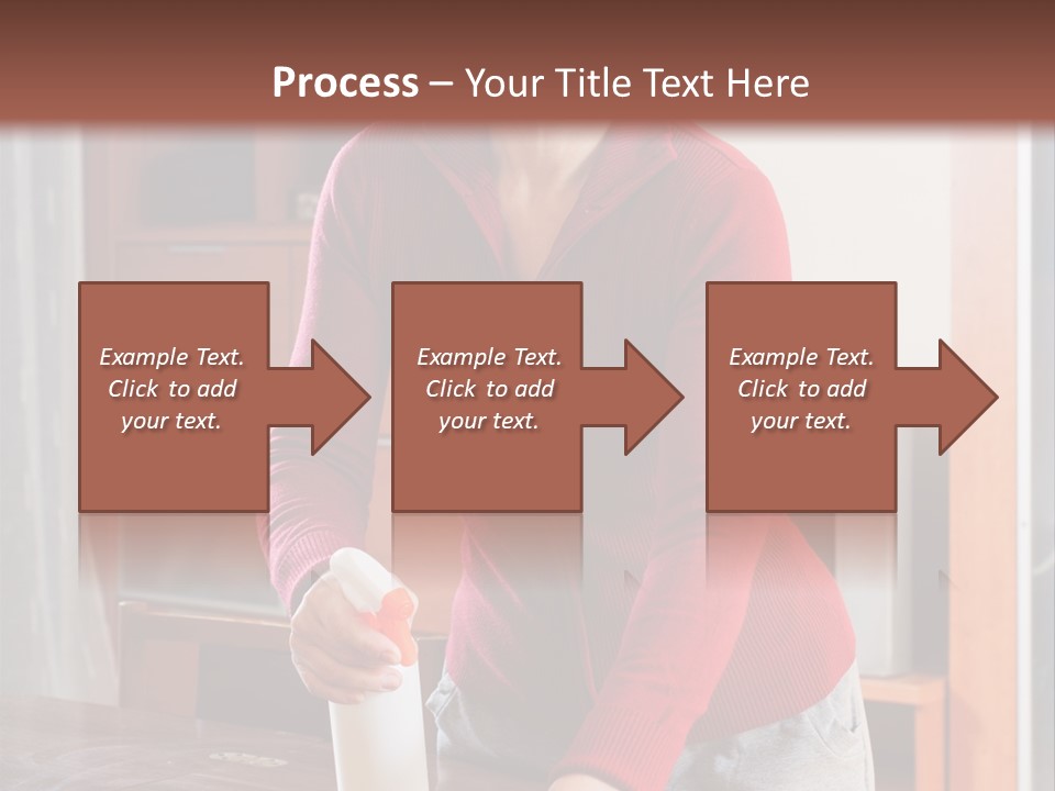 A Woman Is Cleaning A Table With A Rag PowerPoint Template