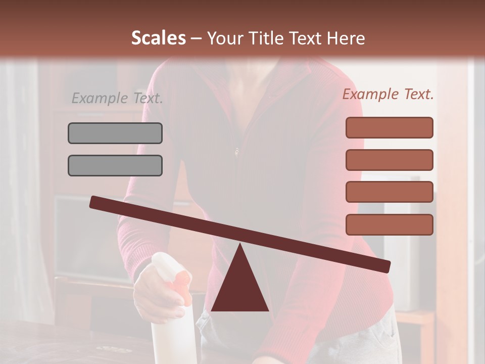 A Woman Is Cleaning A Table With A Rag PowerPoint Template