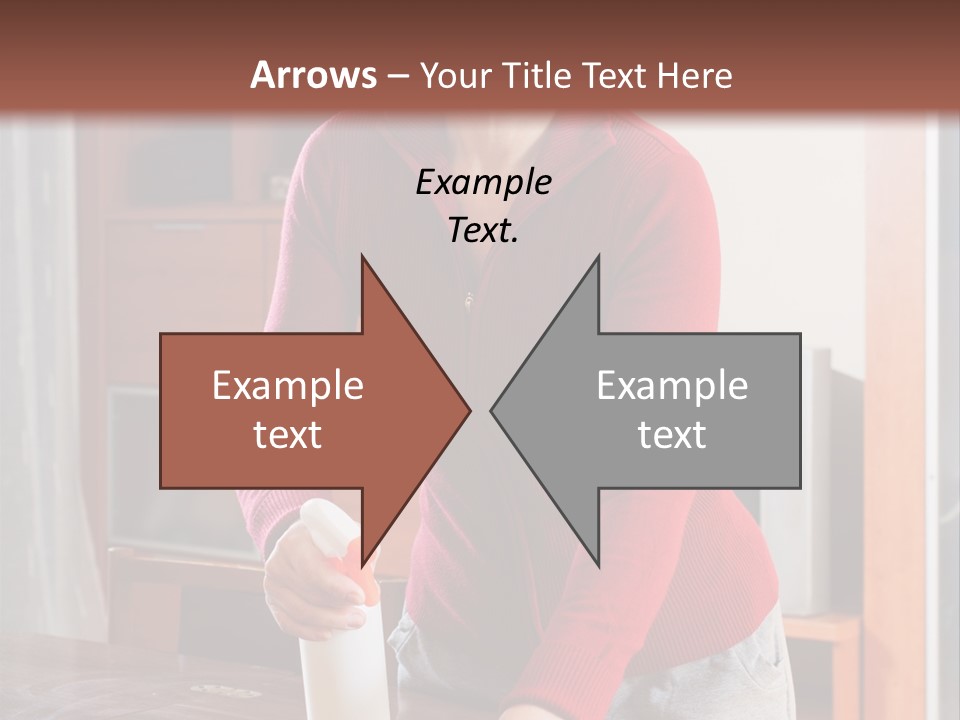 A Woman Is Cleaning A Table With A Rag PowerPoint Template