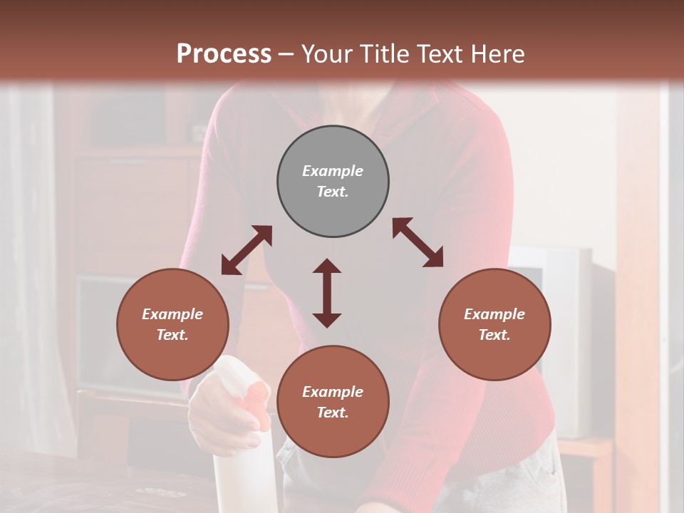 A Woman Is Cleaning A Table With A Rag PowerPoint Template