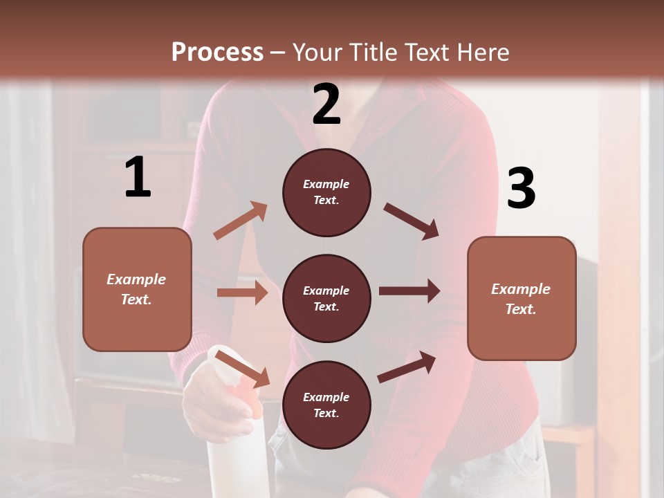 A Woman Is Cleaning A Table With A Rag PowerPoint Template