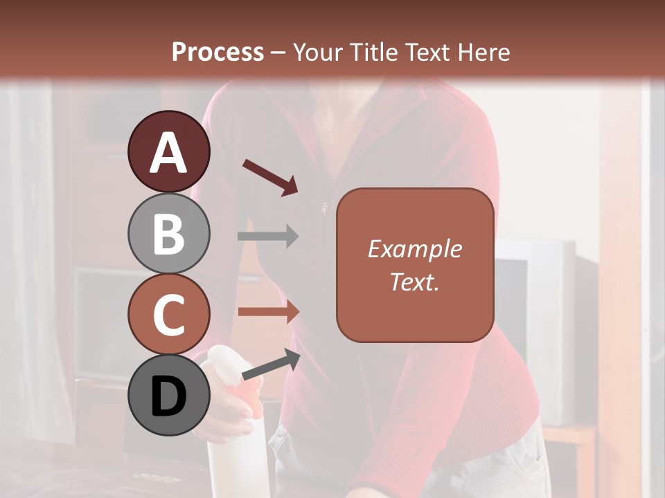A Woman Is Cleaning A Table With A Rag PowerPoint Template
