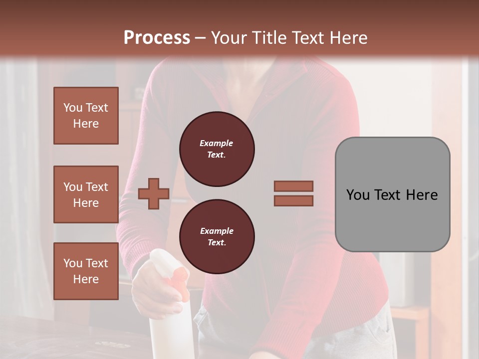 A Woman Is Cleaning A Table With A Rag PowerPoint Template