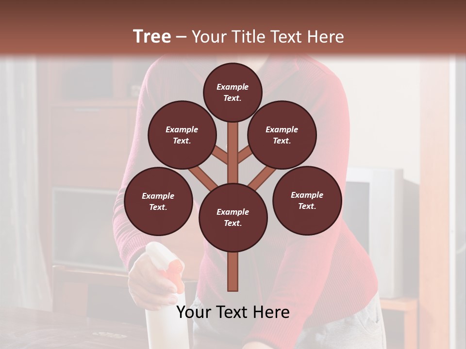 A Woman Is Cleaning A Table With A Rag PowerPoint Template