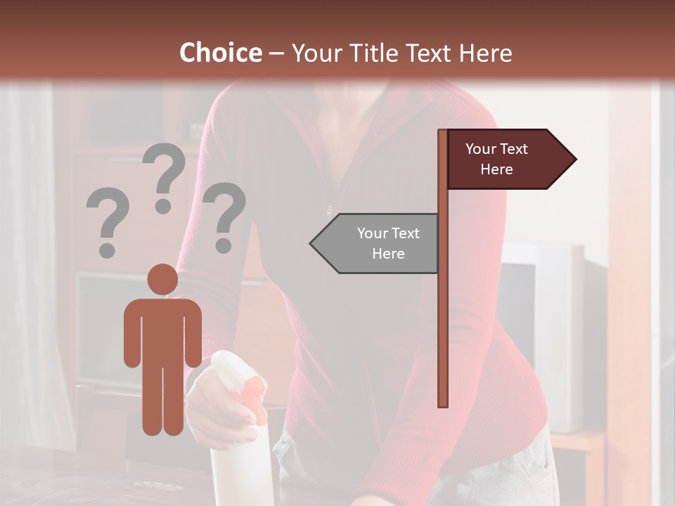 A Woman Is Cleaning A Table With A Rag PowerPoint Template