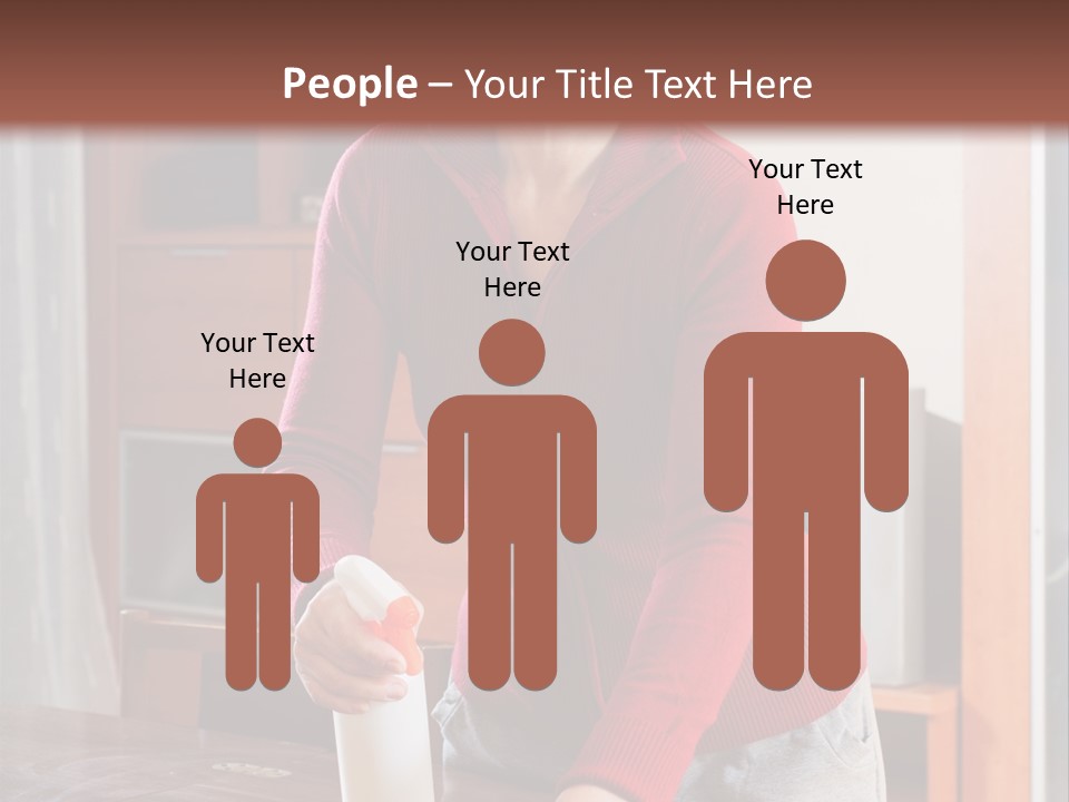 A Woman Is Cleaning A Table With A Rag PowerPoint Template