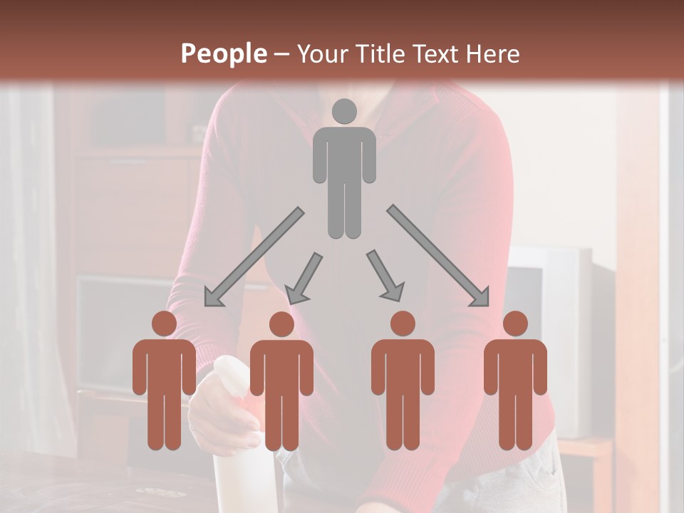 A Woman Is Cleaning A Table With A Rag PowerPoint Template