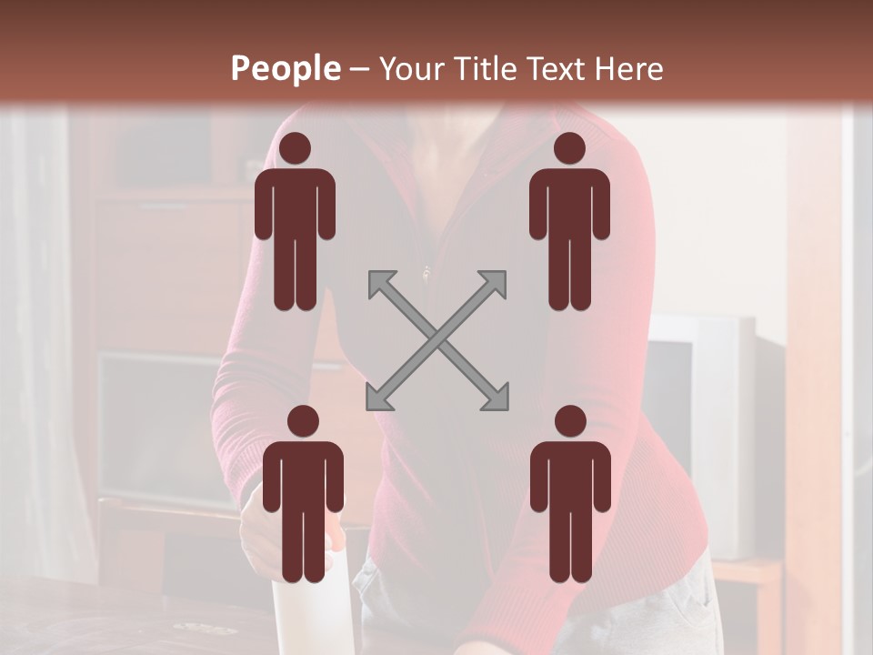 A Woman Is Cleaning A Table With A Rag PowerPoint Template