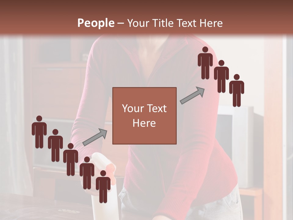 A Woman Is Cleaning A Table With A Rag PowerPoint Template