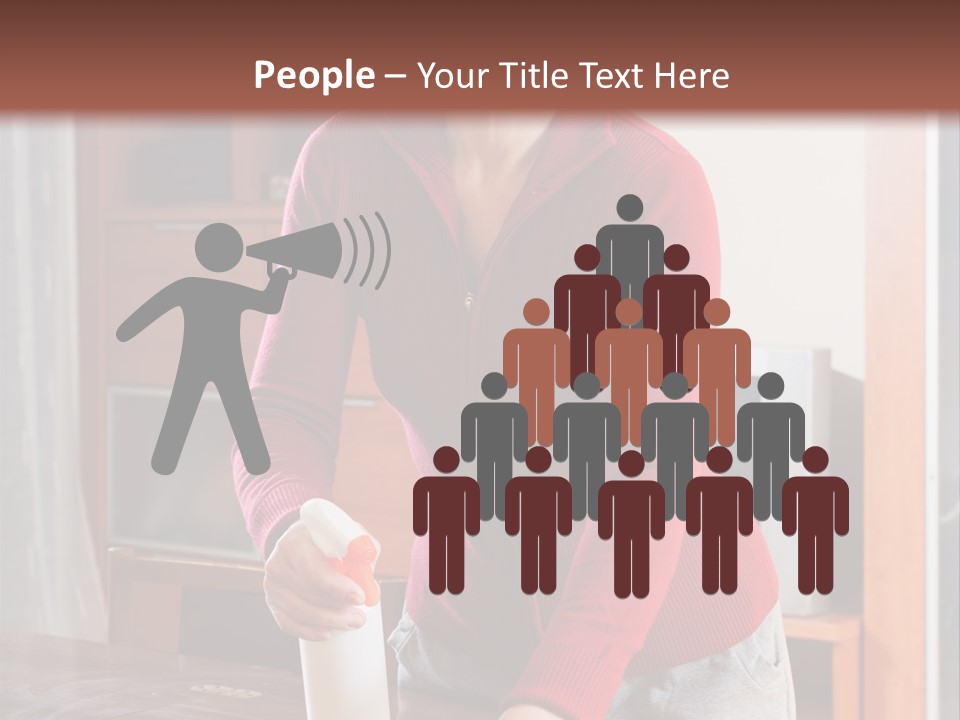 A Woman Is Cleaning A Table With A Rag PowerPoint Template