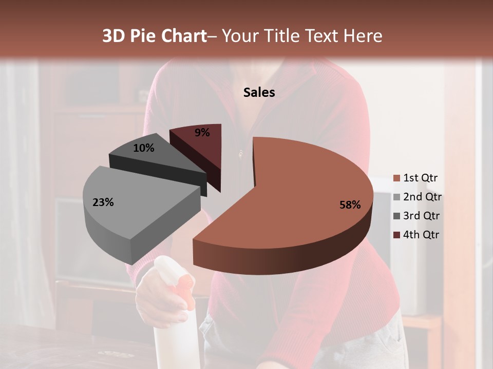 A Woman Is Cleaning A Table With A Rag PowerPoint Template