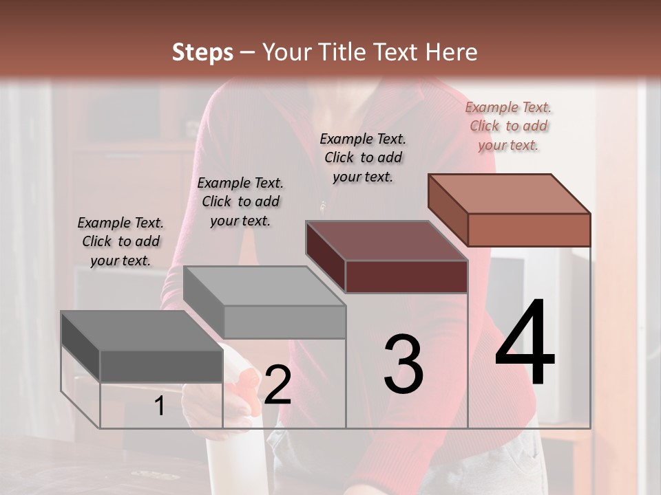 A Woman Is Cleaning A Table With A Rag PowerPoint Template