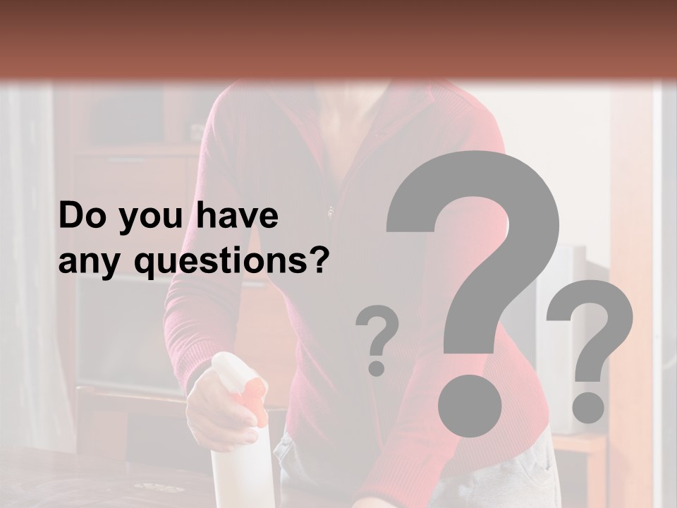 A Woman Is Cleaning A Table With A Rag PowerPoint Template