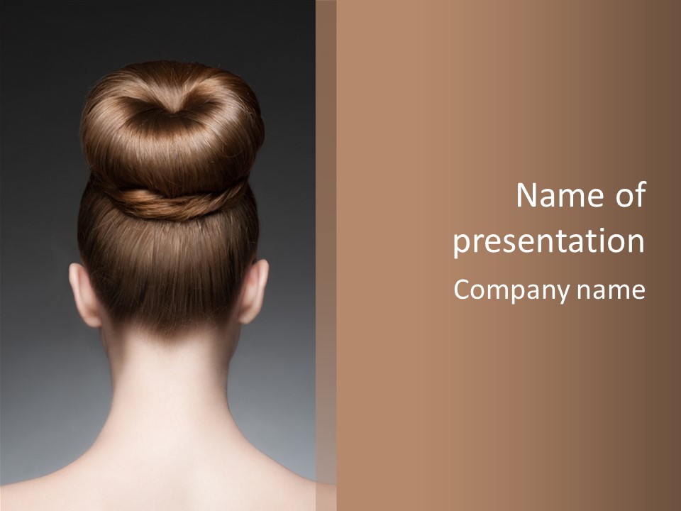 A Woman With Her Hair In A Bun Powerpoint Presentation PowerPoint Template