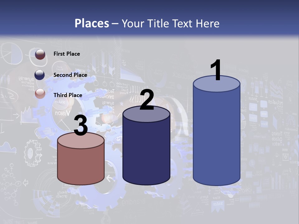 A Man In A Suit Holding A Blue Gear Wheel PowerPoint Template