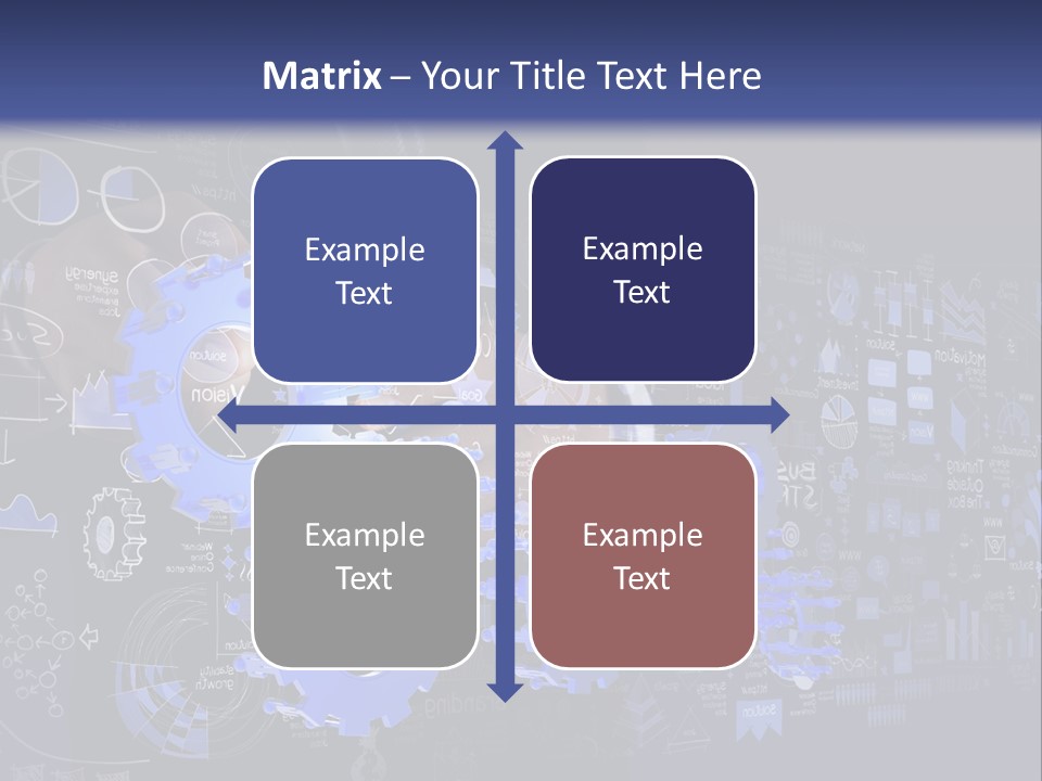 A Man In A Suit Holding A Blue Gear Wheel PowerPoint Template