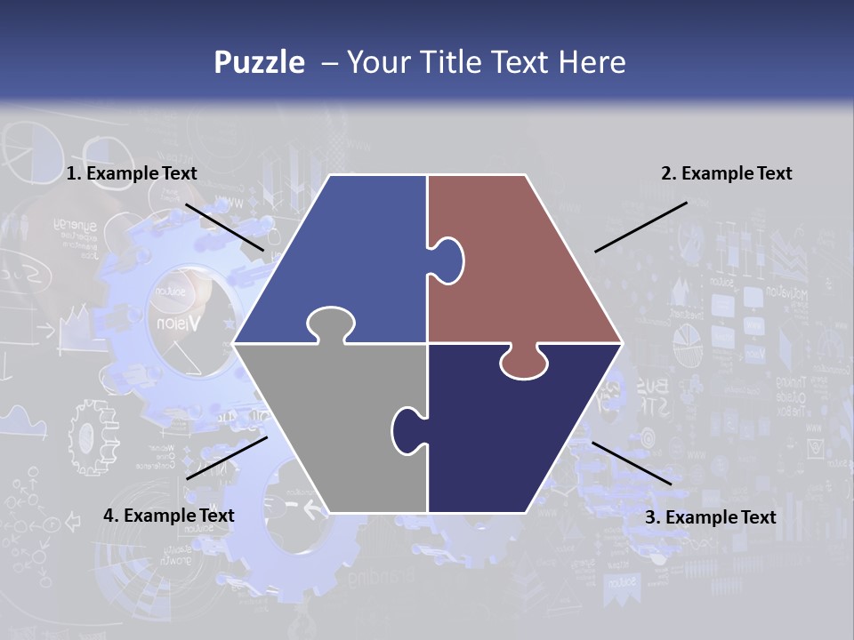 A Man In A Suit Holding A Blue Gear Wheel PowerPoint Template