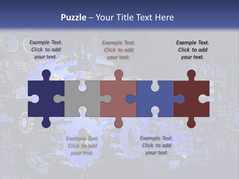 A Man In A Suit Holding A Blue Gear Wheel PowerPoint Template