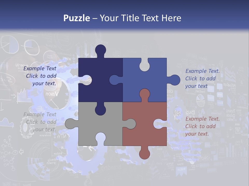 A Man In A Suit Holding A Blue Gear Wheel PowerPoint Template