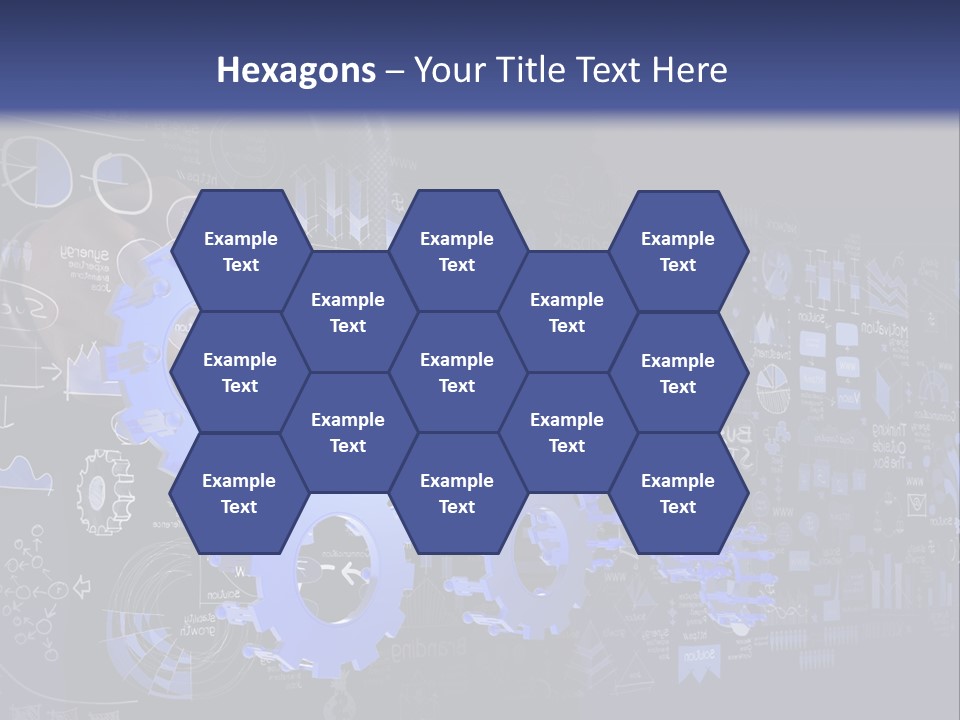 A Man In A Suit Holding A Blue Gear Wheel PowerPoint Template