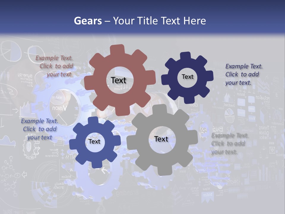 A Man In A Suit Holding A Blue Gear Wheel PowerPoint Template