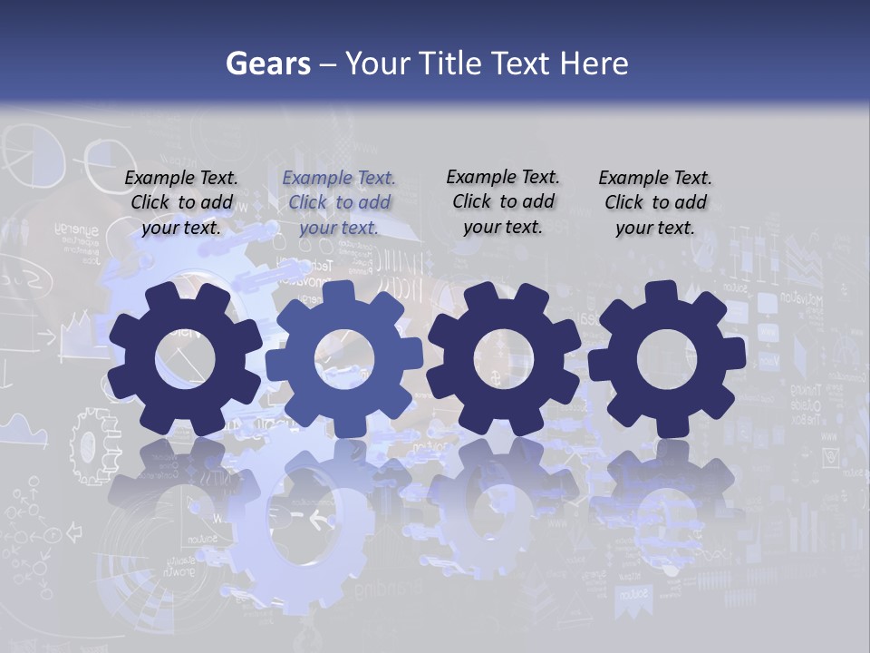 A Man In A Suit Holding A Blue Gear Wheel PowerPoint Template